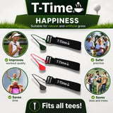 T-Time Golf Tee Anchor golf practice aid for natural grass, artificial turf and golf simulators, helping golfers improve practice quality, save tees and enjoy safer practice